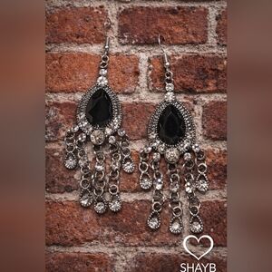 Paparazzi Black and Silver Dangle Earrings